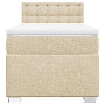 vidaXL Κρεβάτι Boxspring με Στρώμα Κρεμ 80 x 200 εκ. Υφασμάτινο