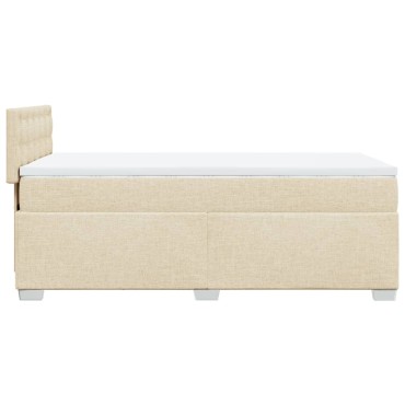 vidaXL Κρεβάτι Boxspring με Στρώμα Κρεμ 80 x 200 εκ. Υφασμάτινο