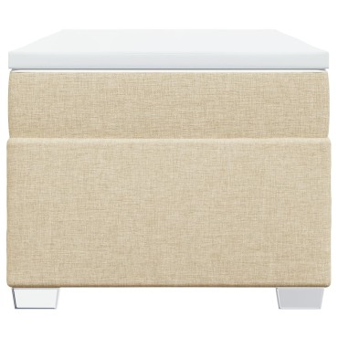 vidaXL Κρεβάτι Boxspring με Στρώμα Κρεμ 80 x 200 εκ. Υφασμάτινο