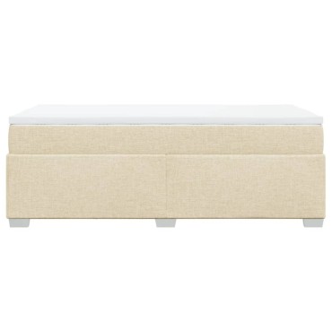 vidaXL Κρεβάτι Boxspring με Στρώμα Κρεμ 80 x 200 εκ. Υφασμάτινο