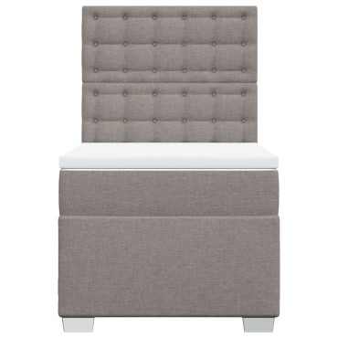 vidaXL Κρεβάτι Boxspring με Στρώμα Taupe 90x190 εκ.Υφασμάτινο
