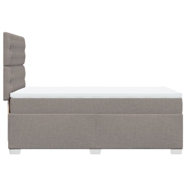 vidaXL Κρεβάτι Boxspring με Στρώμα Taupe 90x190 εκ.Υφασμάτινο