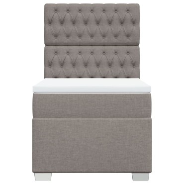 vidaXL Κρεβάτι Boxspring με Στρώμα Taupe 90x190 εκ.Υφασμάτινο