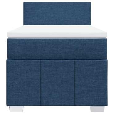vidaXL Κρεβάτι Boxspring με Στρώμα Μπλε 80x200 εκ. Υφασμάτινο