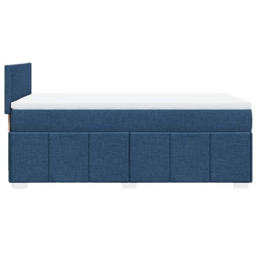 vidaXL Κρεβάτι Boxspring με Στρώμα Μπλε 80x200 εκ. Υφασμάτινο