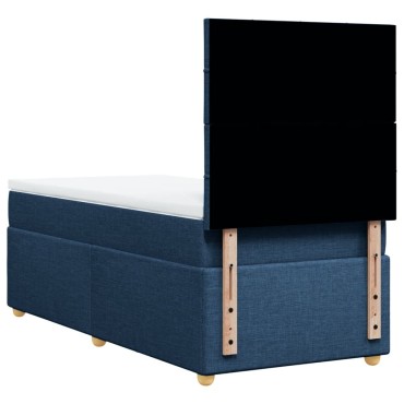 vidaXL Κρεβάτι Boxspring με Στρώμα Μπλε 80x200 εκ. Υφασμάτινο