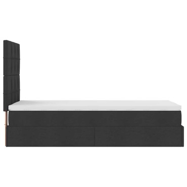 vidaXL Οθωμανικό κρεβάτι με στρώμα Μαύρο 90x190cm Ύφασμα