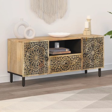 vidaXL Έπιπλο Τηλεόρασης 105x33x46cm από Μασίφ Ξύλο Μάνγκο
