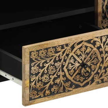 vidaXL Έπιπλο Τηλεόρασης 105x33x46cm από Μασίφ Ξύλο Μάνγκο
