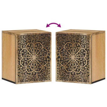 vidaXL Ντουλάπι Μπάνιου Επιτοίχιο 38x33x48cm από Μασίφ Ξύλο Μάνγκο 1 τεμ.