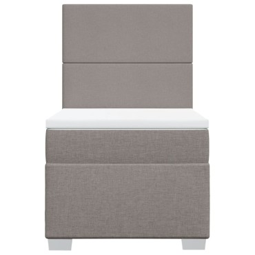 vidaXL Κρεβάτι Boxspring με Στρώμα Taupe 80x200cm Υφασμάτινο 1 τεμ. - Μονό