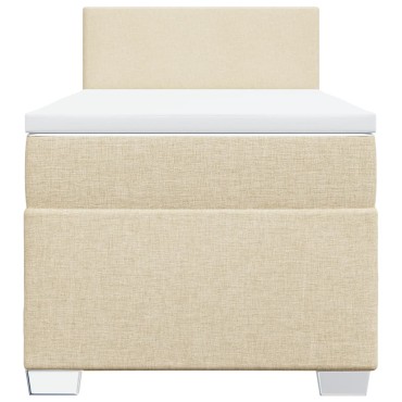 vidaXL Κρεβάτι Boxspring με Στρώμα Κρεμ 80 x 200 εκ. Υφασμάτινο