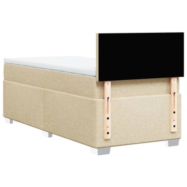 vidaXL Κρεβάτι Boxspring με Στρώμα Κρεμ 80 x 200 εκ. Υφασμάτινο