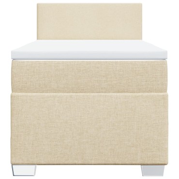 vidaXL Κρεβάτι Boxspring με Στρώμα Κρεμ 80 x 200 εκ. Υφασμάτινο