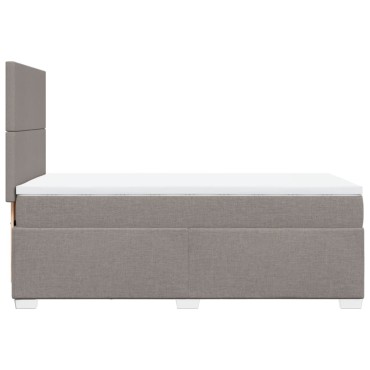 vidaXL Κρεβάτι Boxspring με Στρώμα Taupe 80x200cm Υφασμάτινο 1 τεμ. - Μονό