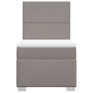 vidaXL Κρεβάτι Boxspring με Στρώμα Taupe 80x200cm Υφασμάτινο 1 τεμ. - Μονό