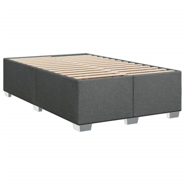 vidaXL Κρεβάτι Boxspring με Στρώμα Σκούρο Γκρι 90x190 εκ. Υφασμάτινο