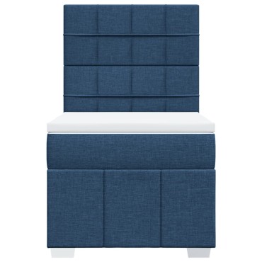 vidaXL Κρεβάτι Boxspring με Στρώμα Μπλε 80x200 εκ. Υφασμάτινο