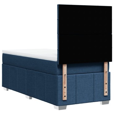 vidaXL Κρεβάτι Boxspring με Στρώμα Μπλε 80x200 εκ. Υφασμάτινο