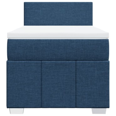 vidaXL Κρεβάτι Boxspring με Στρώμα Μπλε 80x200 εκ. Υφασμάτινο