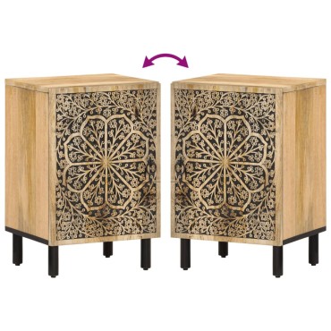 vidaXL Ντουλάπι Μπάνιου 38x33x58cm από Μασίφ Ξύλο Μάνγκο 1 τεμ.