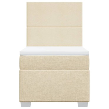 vidaXL Κρεβάτι Boxspring με Στρώμα Κρεμ 80 x 200 εκ. Υφασμάτινο