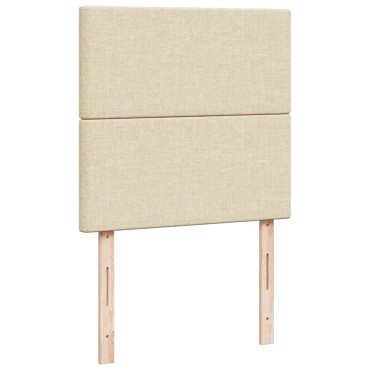 vidaXL Κρεβάτι Boxspring με Στρώμα Κρεμ 80 x 200 εκ. Υφασμάτινο