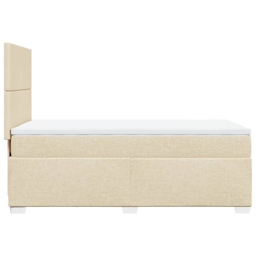 vidaXL Κρεβάτι Boxspring με Στρώμα Κρεμ 80 x 200 εκ. Υφασμάτινο
