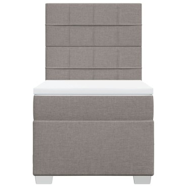 vidaXL Κρεβάτι Boxspring με Στρώμα Taupe 90x190 εκ.Υφασμάτινο