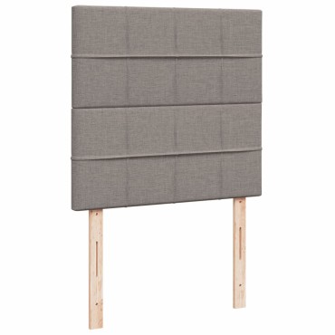 vidaXL Κρεβάτι Boxspring με Στρώμα Taupe 90x190 εκ.Υφασμάτινο