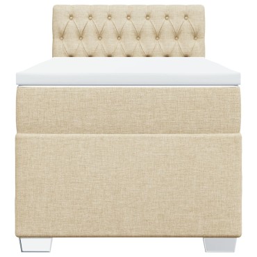 vidaXL Κρεβάτι Boxspring με Στρώμα Κρεμ 80 x 200 εκ. Υφασμάτινο