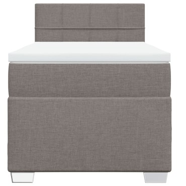 vidaXL Κρεβάτι Boxspring με Στρώμα Taupe 80x200 εκ. Υφασμάτινο
