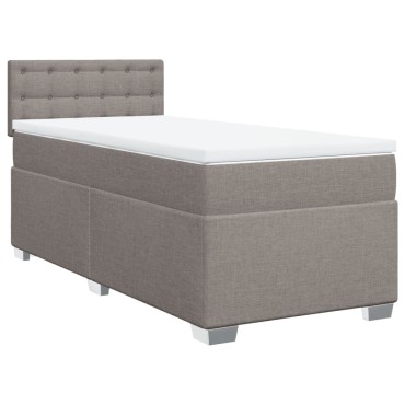 vidaXL Κρεβάτι Boxspring με Στρώμα Taupe 80x200 εκ. Υφασμάτινο