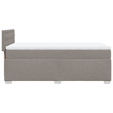 vidaXL Κρεβάτι Boxspring με Στρώμα Taupe 80x200 εκ. Υφασμάτινο