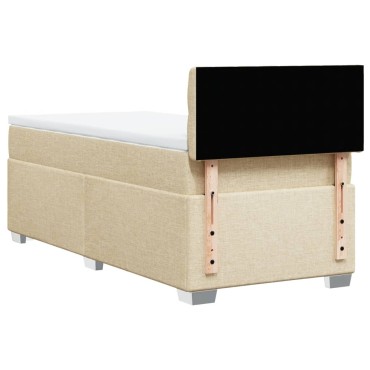 vidaXL Κρεβάτι Boxspring με Στρώμα Κρεμ 80 x 200 εκ. Υφασμάτινο