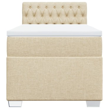 vidaXL Κρεβάτι Boxspring με Στρώμα Κρεμ 80 x 200 εκ. Υφασμάτινο