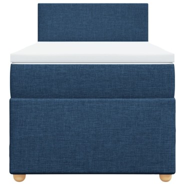 vidaXL Κρεβάτι Boxspring με Στρώμα Μπλε 80x200 εκ. Υφασμάτινο
