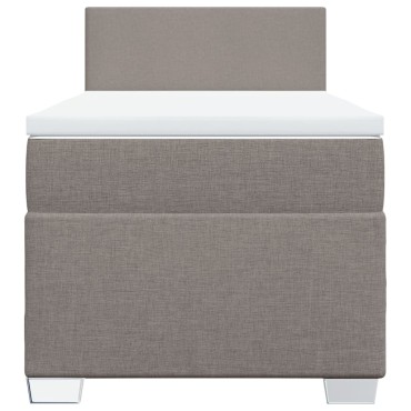 vidaXL Κρεβάτι Boxspring με Στρώμα Taupe 80x200 εκ. Υφασμάτινο