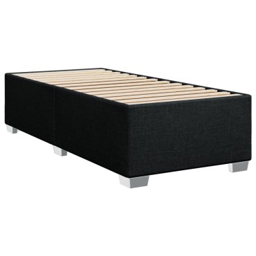vidaXL Κρεβάτι Boxspring με Στρώμα Μαύρο 90x190 εκ.Υφασμάτινο