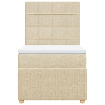 vidaXL Κρεβάτι Boxspring με Στρώμα Κρεμ 80 x 200 εκ. Υφασμάτινο