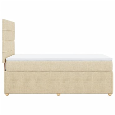 vidaXL Κρεβάτι Boxspring με Στρώμα Κρεμ 80 x 200 εκ. Υφασμάτινο
