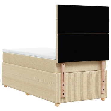 vidaXL Κρεβάτι Boxspring με Στρώμα Κρεμ 80 x 200 εκ. Υφασμάτινο