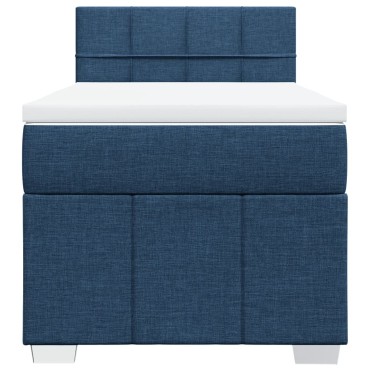 vidaXL Κρεβάτι Boxspring με Στρώμα Μπλε 80x200 εκ. Υφασμάτινο