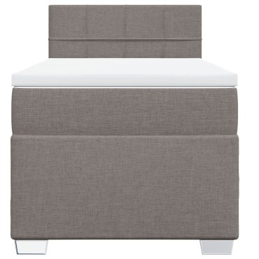 vidaXL Κρεβάτι Boxspring με Στρώμα Taupe 80x200 εκ. Υφασμάτινο