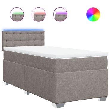 vidaXL Κρεβάτι Boxspring με Στρώμα Taupe 80x200 εκ. Υφασμάτινο