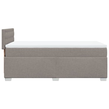vidaXL Κρεβάτι Boxspring με Στρώμα Taupe 80x200 εκ. Υφασμάτινο