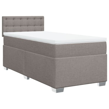 vidaXL Κρεβάτι Boxspring με Στρώμα Taupe 80x200 εκ. Υφασμάτινο