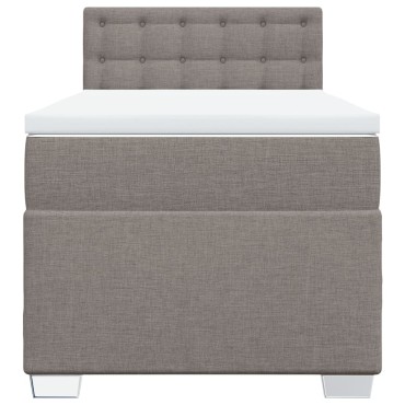vidaXL Κρεβάτι Boxspring με Στρώμα Taupe 80x200 εκ. Υφασμάτινο