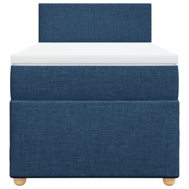 vidaXL Κρεβάτι Boxspring με Στρώμα Μπλε 80x200 εκ. Υφασμάτινο
