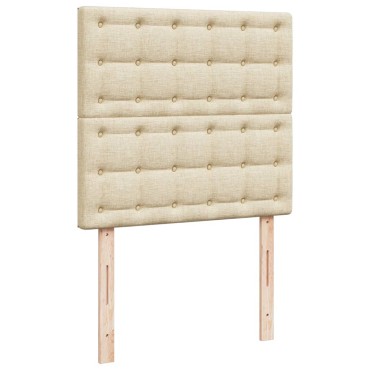 vidaXL Κρεβάτι Boxspring με Στρώμα Κρεμ 80 x 200 εκ. Υφασμάτινο